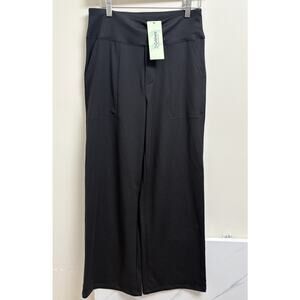 G4Free Women’s Black Wide Leg Pants M 8/10 31” Inseam High Rise Stretch Pockets